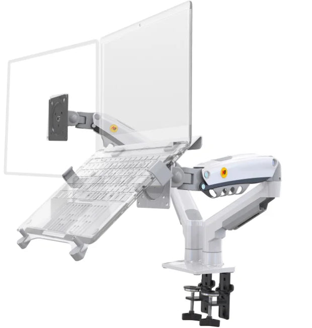 Desktop NB F160 + FP-2 Gas Spring Dual Arm for 17"-27" Monitor Holder + 10"-17" Laptop Support Air Press Mount Stand Load 2-9kg