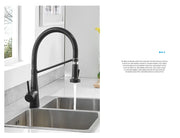 Kitchen Faucets Brush Brass Faucets for Kitchen Sink  Single Lever Pull Down Spring Spout Mixers Tap Hot Cold Water Crane 9009