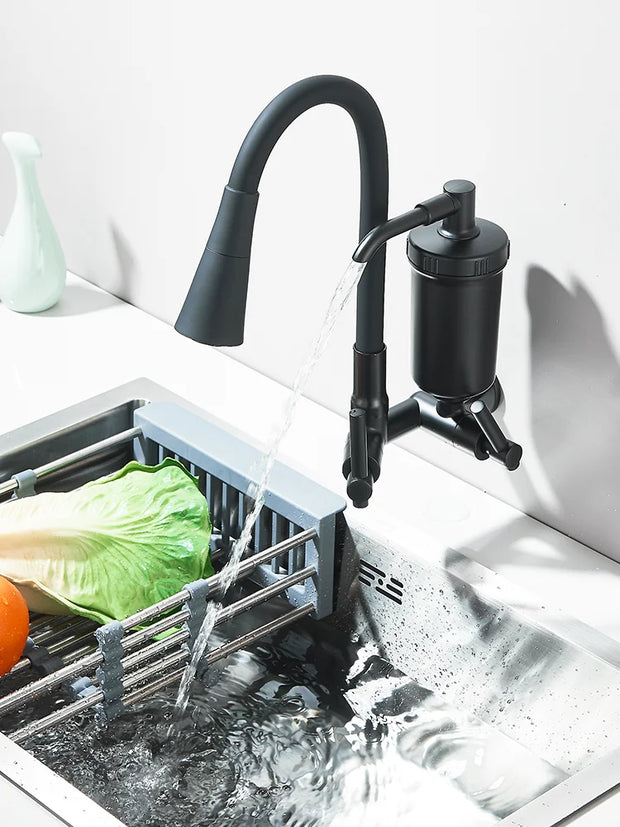 Kitchen Faucet With Filter In Wall Style Vegetable Basin Retractable Water Purifiertap Water Direct Drink Purifier Single Cold
