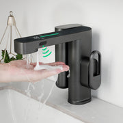 SINLAKU Bathroom Basin Sensor Faucet With Foam Soap Dispenser Deck Mounted Single Hole Stream Outlet Touch Free Mixer Taps