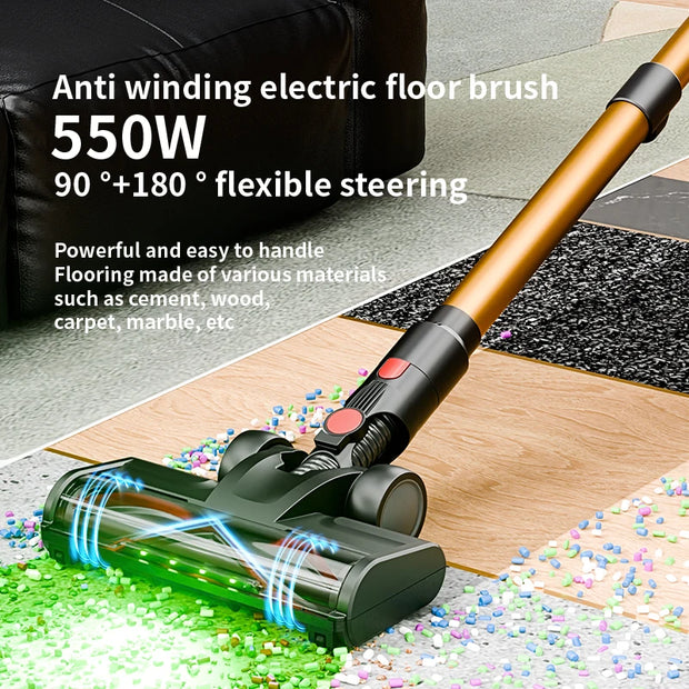 Wireless Vacuum Cleaner 550W 45KPA Strong Suction Portable Dust Cleaning Machine 1.2L Dust Cup Home  Cleaner