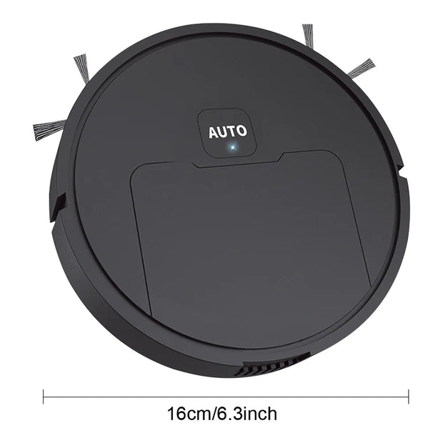 3-in-1 Robot Vacuum Cleaner USB Rechargeable 1000Pa Suction Automatic Cleaning Sweeping Machine for Pet Hair Carpets and Floors
