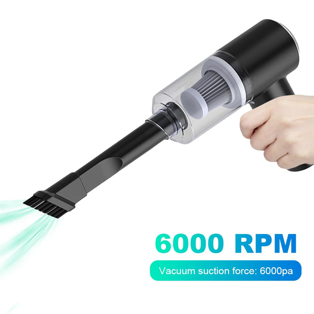 6000Pa Cordless Handheld Vacuum Cleaner 120W High Power Vacuum Cleaner Fully Automatic Power Cleaning Appliance for Home and Car