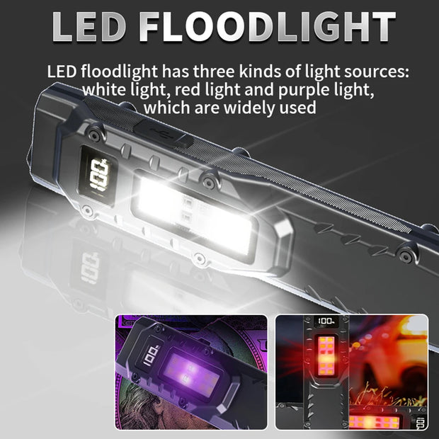 Portable Flashlight 1200 Lumens USB Rechargeable Tactical Flashlight IPX44 Waterproof LED Work Light for Emergency Camping