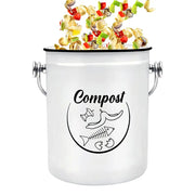 Kitchen Counter Compost Bucket 5L Lidded Kitchen Counter Compost Bin Fruits Veggies Waste Collector Rust Resistant Coated Indoor