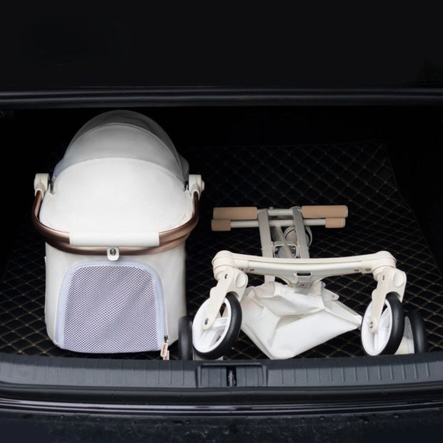 Limited Edition Lightweight Travel Pet Stroller Breathable Pet Basket Detachable - Vehicle Mounted Pet Safety Basket Dog Cart