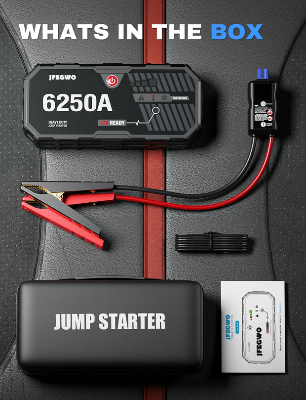 Car 6000A Portable 12V  Jump Starter Power Bank 12V Auto Battery Charger Booster Starting Device