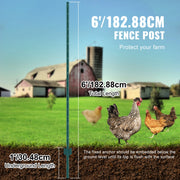 SucceBuy Fence Post T-Post Heavy Duty Metal Fence Post Sturdy Steel Fence Stakes for Garden Yard Lawn Farms Outdoor Wire Fencing