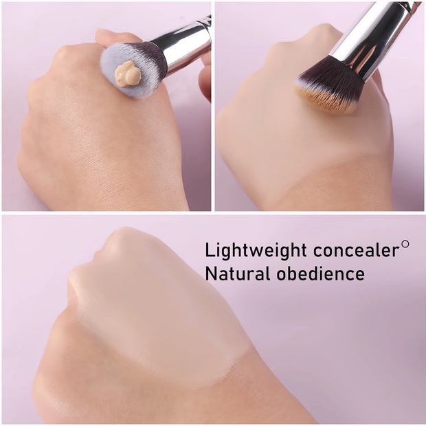 BEILI Concealer Brush Professional Flat Angled Makeup Brushes Set for Liquid Cream Foundation Powder Blush Eyeshadow Blending