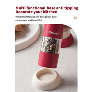 Electric Salt and Pepper Grinders Set Capacity USB Rechargeable Base Adjustable Coarseness Spice Mill Kitchen Tools