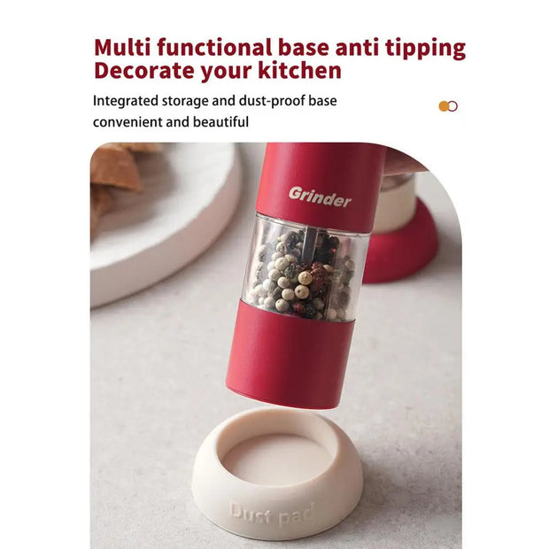 Electric Salt and Pepper Grinders Set Capacity USB Rechargeable Base Adjustable Coarseness Spice Mill Kitchen Tools
