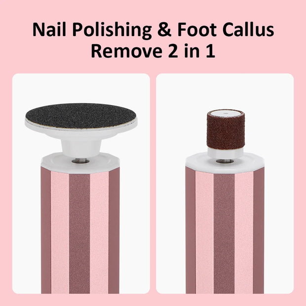 USB Rechargeable Electric Foot Care Callus Remover Nail Grinder Professional Foot Care File with replacement sandpaper tray