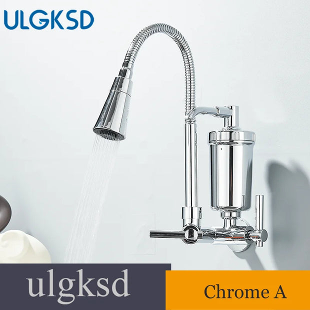 Kitchen Faucet With Filter In Wall Style Vegetable Basin Retractable Water Purifiertap Water Direct Drink Purifier Single Cold