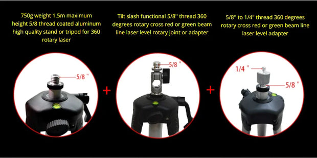 ZOKOUN maximum high 1.5m Adjustable Aluminum Tripod Stand for Laser Level Tripod or adapter