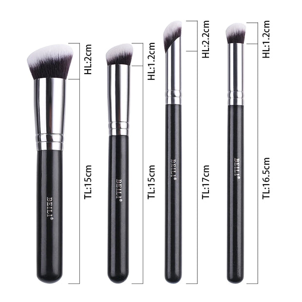 BEILI Concealer Brush Professional Flat Angled Makeup Brushes Set for Liquid Cream Foundation Powder Blush Eyeshadow Blending