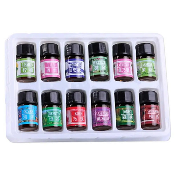 12Pcs/box 3ml Pure Essential Oils Set Organic Air Purifier Essential Oils Aromatherapy Fragrance Essential Oil Set For Diffuser