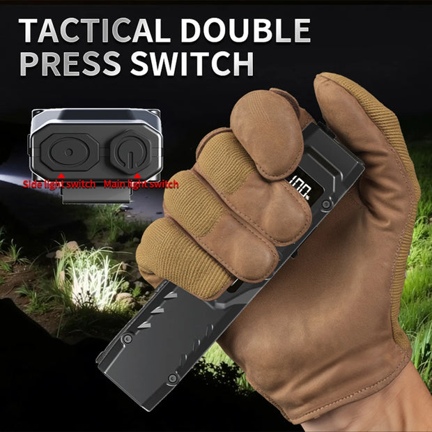 Portable Flashlight 1200 Lumens USB Rechargeable Tactical Flashlight IPX44 Waterproof LED Work Light for Emergency Camping