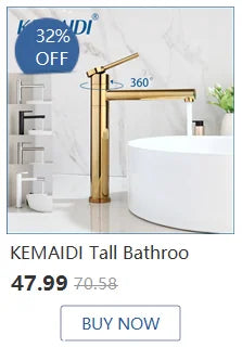 KEMAIDI Bathroom Basin Sink Faucet with Temperature Digital Display Cold and Hot Water Mixer Faucets Brass Tap Deck Mounted
