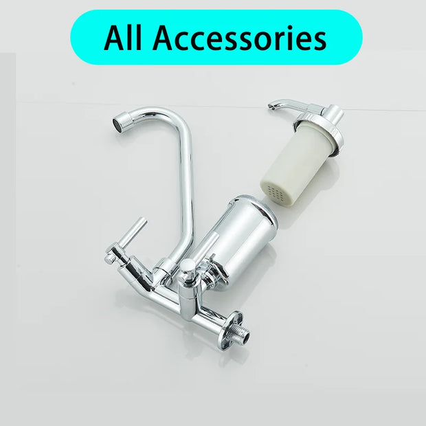 Kitchen Faucet With Filter In Wall Style Vegetable Basin Retractable Water Purifiertap Water Direct Drink Purifier Single Cold