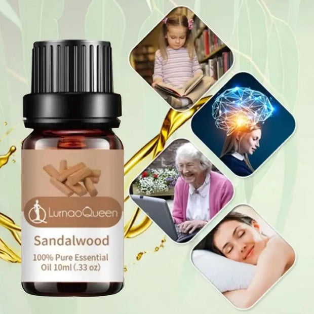 1pc Citronella,bergamot, Sandalwood, Peppermint Essential Oil For Diffusers Aromatherapy Sleep Meditation Candles & Massage