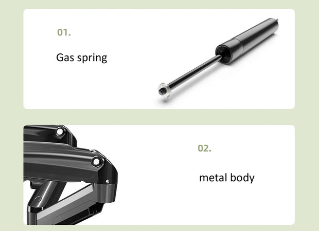 Desktop NB F160 + FP-2 Gas Spring Dual Arm for 17"-27" Monitor Holder + 10"-17" Laptop Support Air Press Mount Stand Load 2-9kg