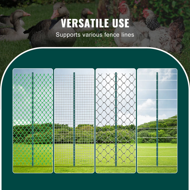 SucceBuy Fence Post T-Post Heavy Duty Metal Fence Post Sturdy Steel Fence Stakes for Garden Yard Lawn Farms Outdoor Wire Fencing