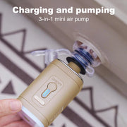 Electric Air Pump Air Mattress Pump USB Rechargeable Quick-Fill Inflator Pump with Camping Light with 5 Nozzles for Pool Floats