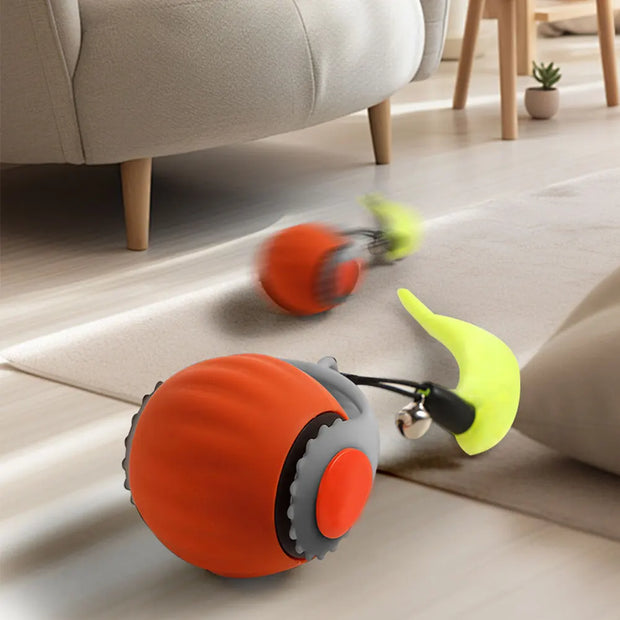 Interactive Cat Toy Ball USB Rechargeable Automatic Rolling Ball Self Rotating Ball Anti-Depression Pet Toy for Indoor Cats