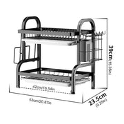 Kitchen Dish Bowl Drainer Storage Rack 1/2 Tiers Dish Chopsticks Knife Fork Water Cup Storage Rack Kitchen Counter Organizer