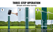 SucceBuy Fence Post T-Post Heavy Duty Metal Fence Post Sturdy Steel Fence Stakes for Garden Yard Lawn Farms Outdoor Wire Fencing